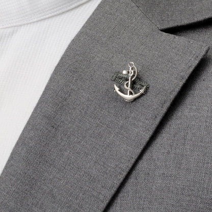 Anchor Sterling Silver 3D Lapel Pin