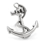 Anchor Sterling Silver 3D Lapel Pin