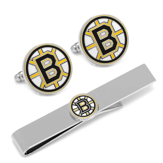 NHL Boston Bruins Cufflinks & Tie Clip Gift Set