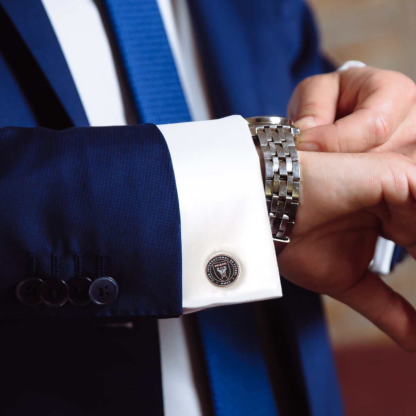 MLS Inter Miami Cufflinks and Lapel Pin Gift Set