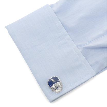 MLB LA Dodgers Sugar Skull Cufflinks & Lapel Pin Gift Set