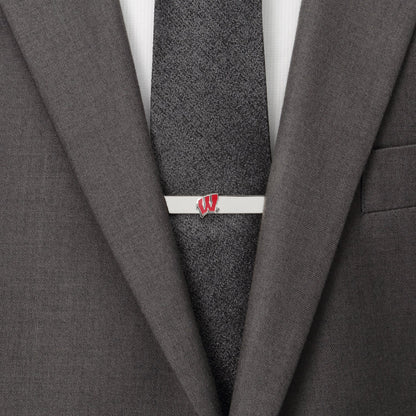 NCAA University of Wisconsin Badgers Cufflinks and Tie Bar Set