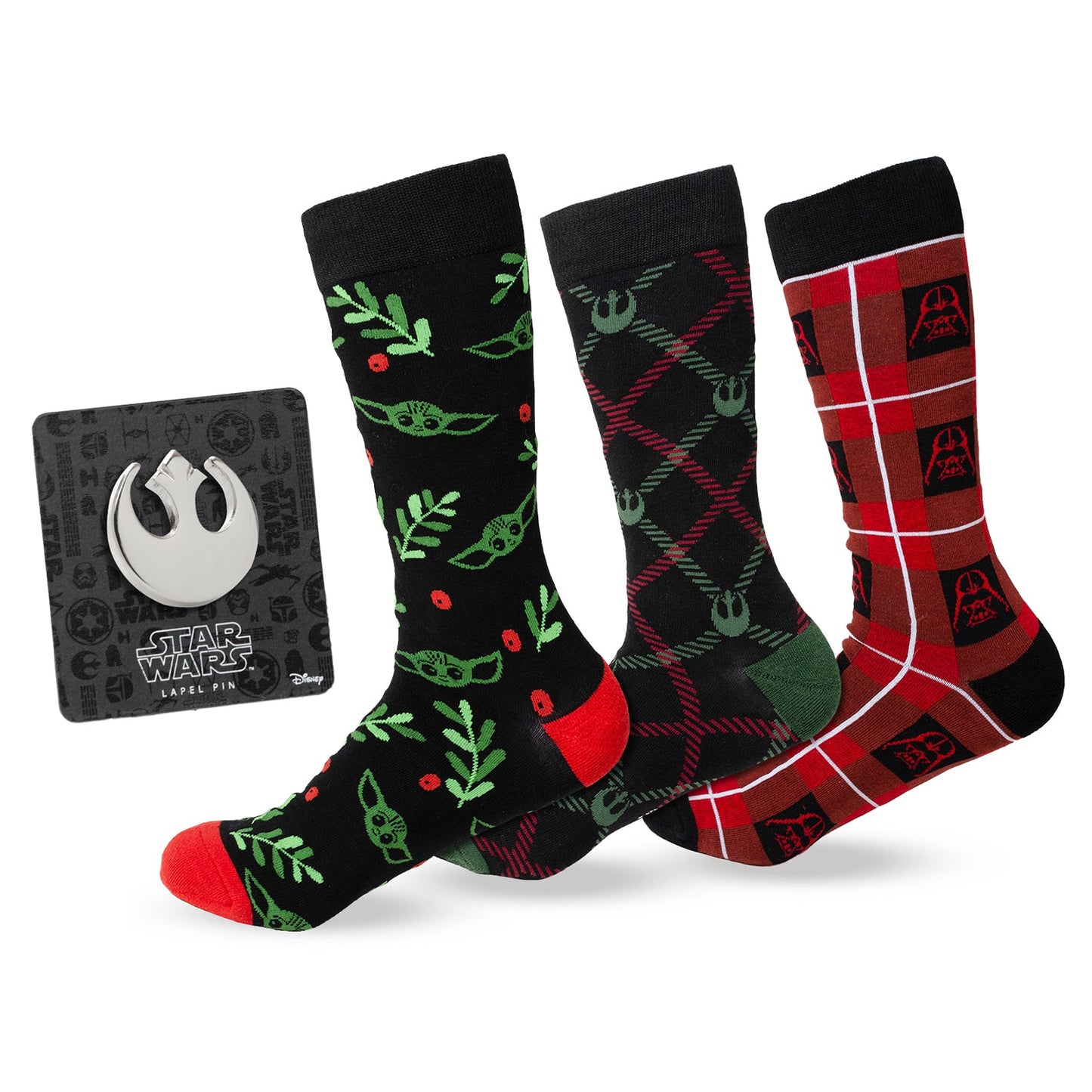 Star Wars Rebel Alliance Holiday Dress Socks and Lapel Pin Gift Set