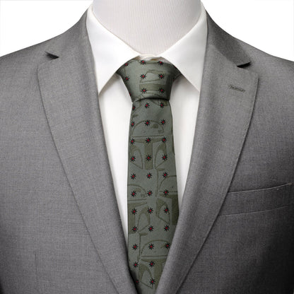 Star Wars Boba Fett Green Floral Motif Tie