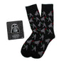 Star Wars Darth Vader and Luke Skywalker LIGHTSABER Battle Black Dress Socks and Darth Vader Lapel Pin Gift Set