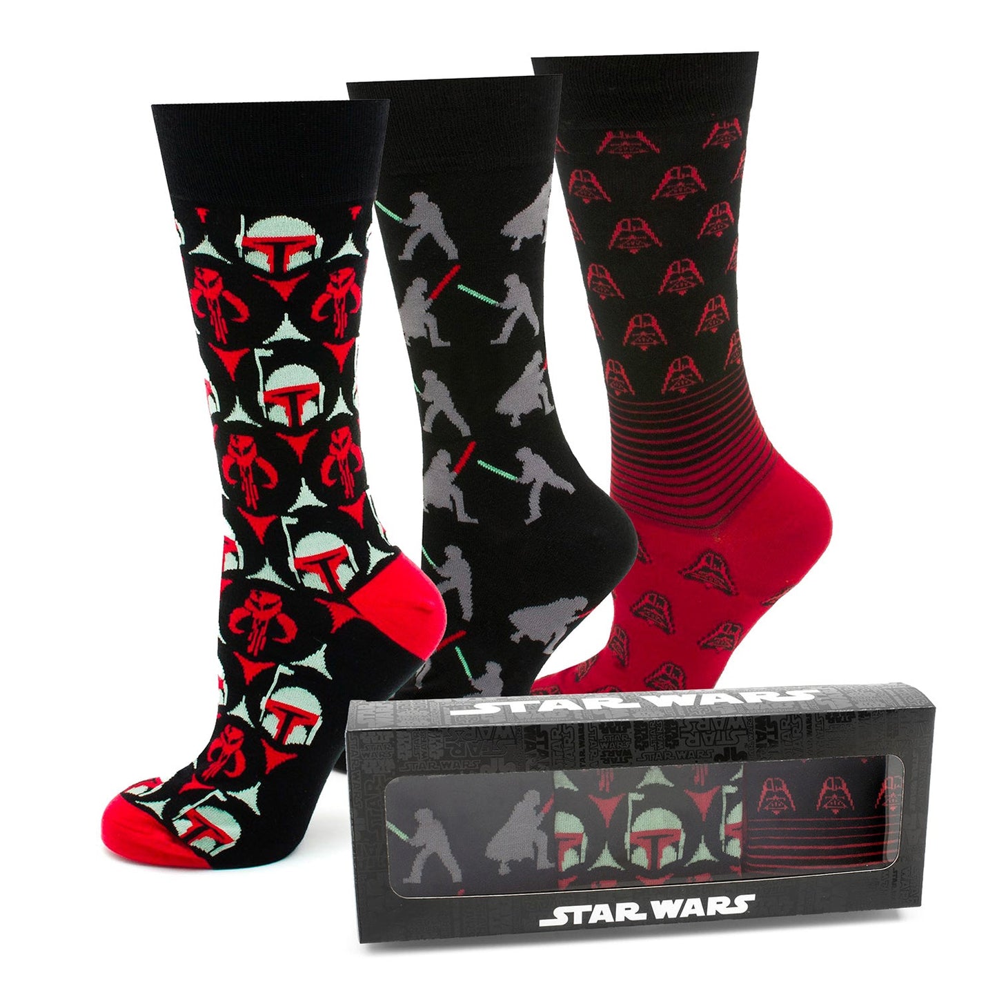Star Wars Dress Socks 3-Pack with Darth Vadar Lapel Pin Gift Set
