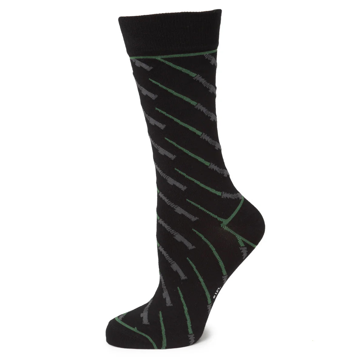 Star Wars Green LIGHTSABER Dress Socks with Jedi Crest Lapel Pin Gift Set