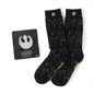 Star Wars Hyperspace Black Dress Socks and Rebel Crest Lapel Pin Gift Set
