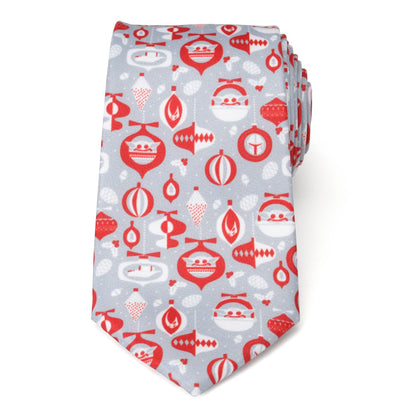 Star Wars Mandalorian and Grogu Gray and Red Holiday Tie