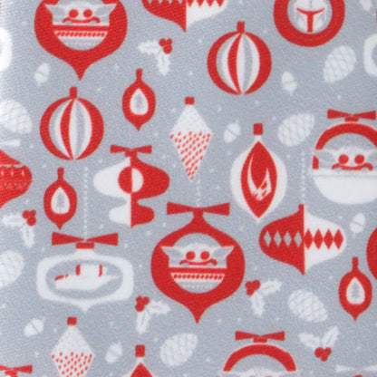 Star Wars Mandalorian and Grogu Gray and Red Holiday Tie