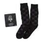 Star Wars Mandalorian Charcoal Gray Dress Socks and Mythosaur Lapel Pin Gift Set