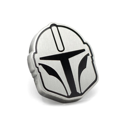 Star Wars Mandalorian Houndstooth Black and White Dress Socks and Lapel Pin Gift Set