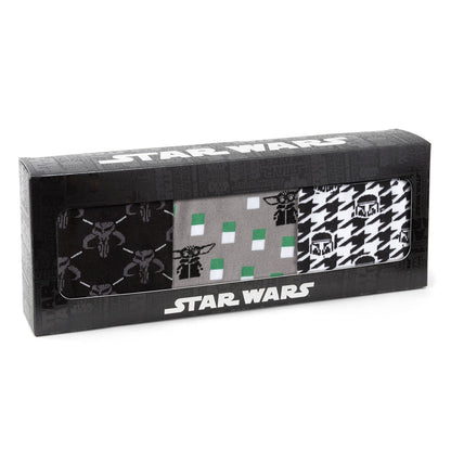 Star Wars Mandalorian Dress Socks 3-Pack and Mythosaur Lapel Pin Gift Set