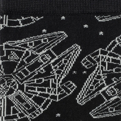 Star Wars Millennium Falcon Black Dress Socks and Lapel Pin Gift Set