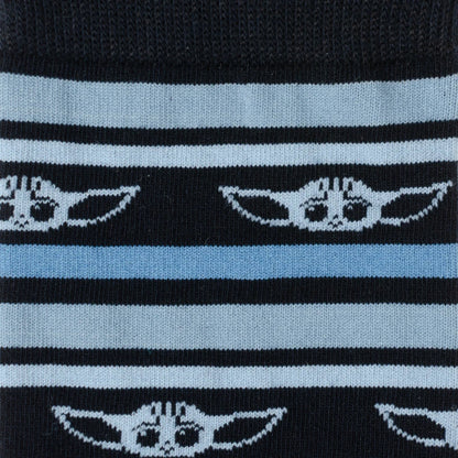 Star Wars Grogu Blue Striped Dress Socks and Lapel Pin Gift Set