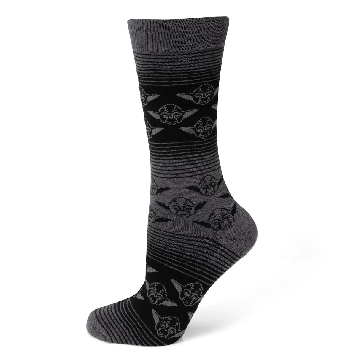 Star Wars Yoda Black Charcoal Dress Socks and Jedi Crest Lapel Pin Gift Set