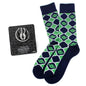 Star Wars Yoda Green and Navy Checkered Dress Socks and Jedi Crest Lapel Pin Gift Set