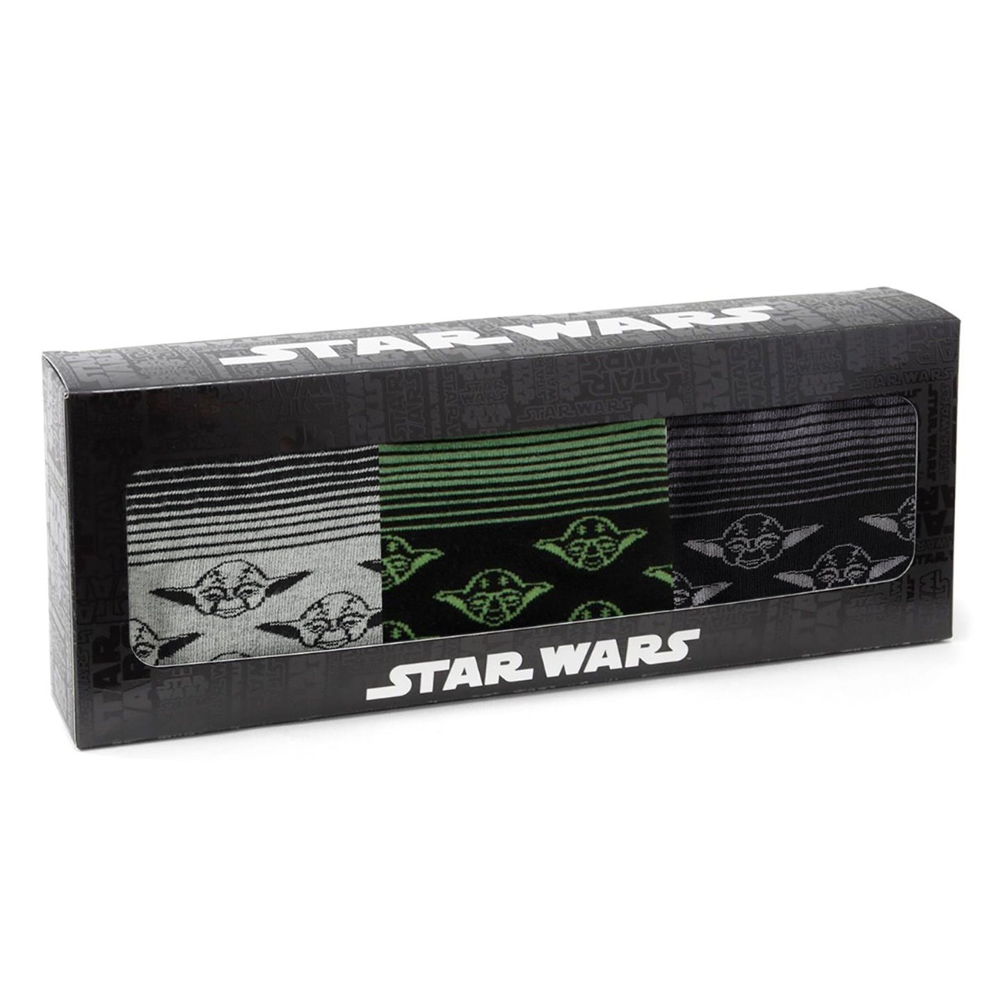 Star Wars Yoda Green, Gray, and Black Ombre Dress Socks and Jedi Crest Lapel Pin Gift Set