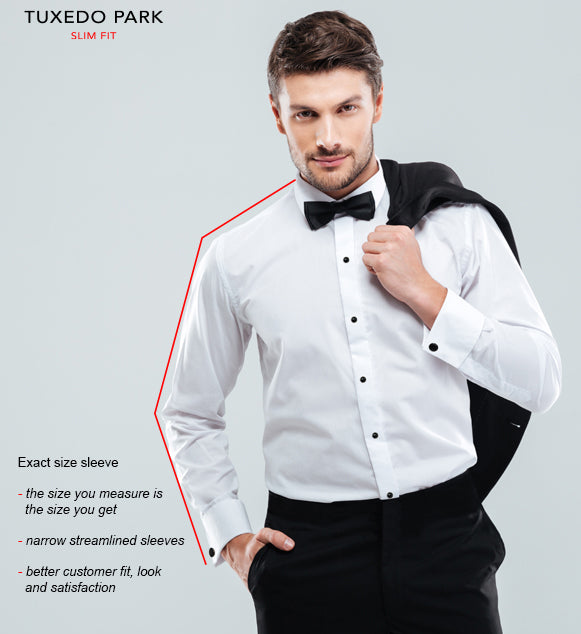 White Microfiber Tuxedo Shirt