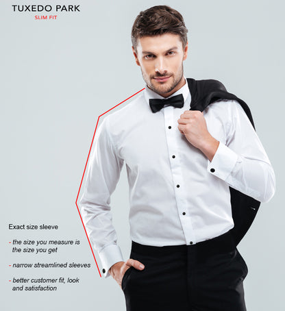 White Microfiber Tuxedo Shirt