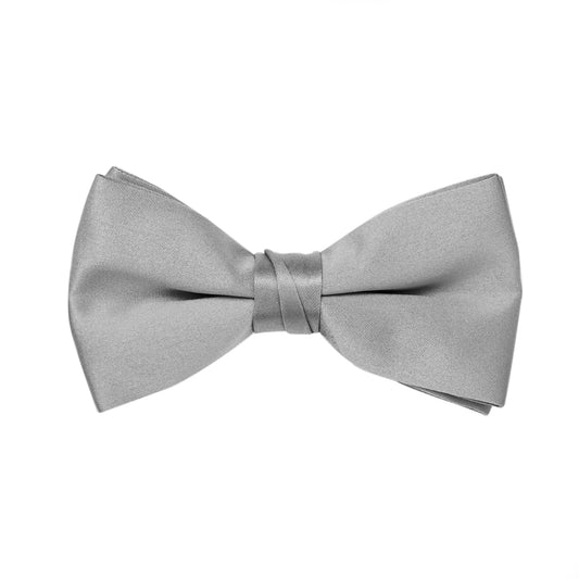 Silver Satin Bow Tie