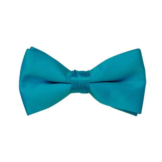 Caribbean Blue Satin Bow Tie