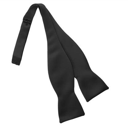 Black Satin Self Tie Bow Tie