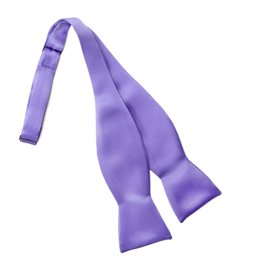 Purple Satin Self Tie Bow Tie