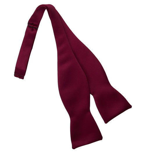 Promotional -Burgundy Satin Self Tie Bow Tie