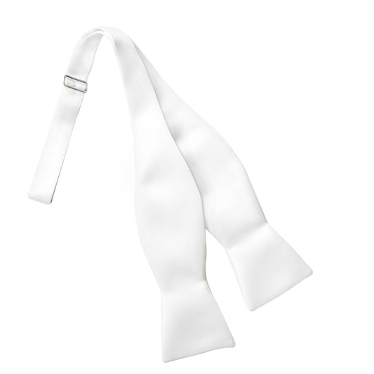 Promotional - White Satin Self Tie Bow Tie