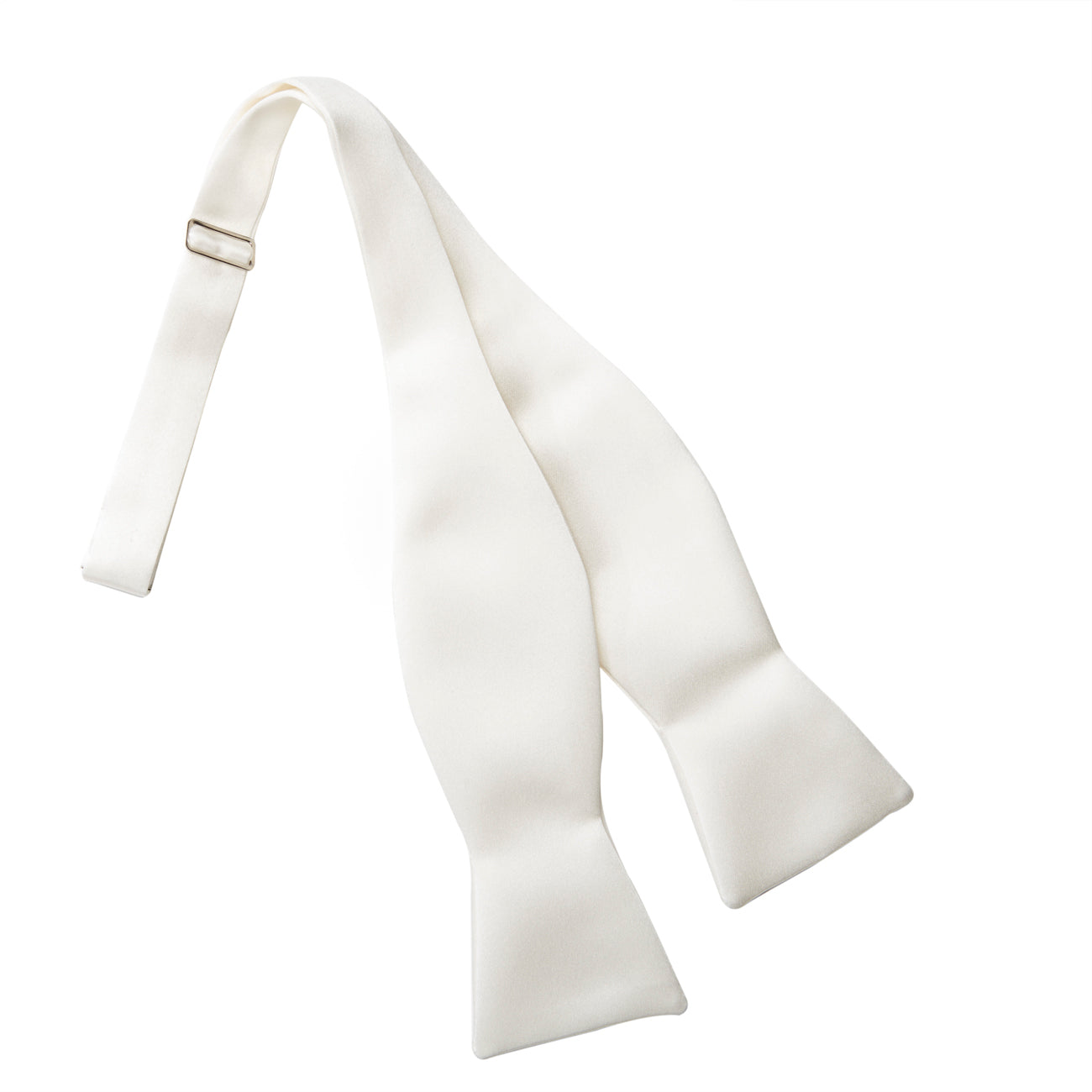 Ivory Satin Self Tie Bow Tie