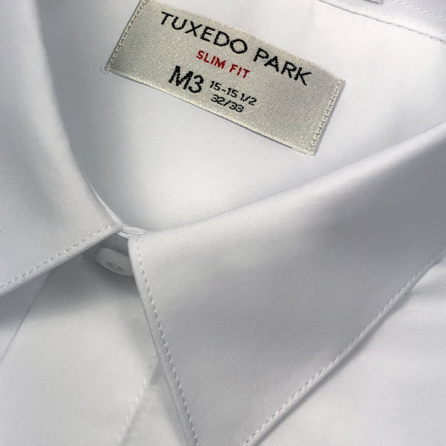 White Microfiber Tuxedo Shirt - Unpackaged