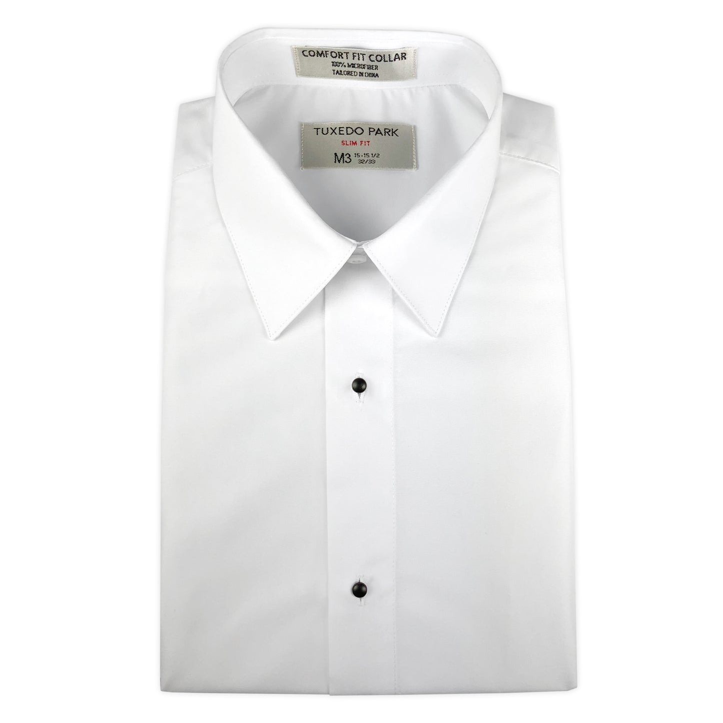 White Microfiber Tuxedo Shirt