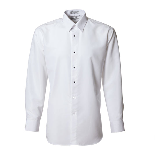 White Microfiber Tuxedo Shirt - Unpackaged