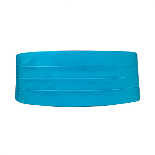 Caribbean Blue Satin Cummerbund