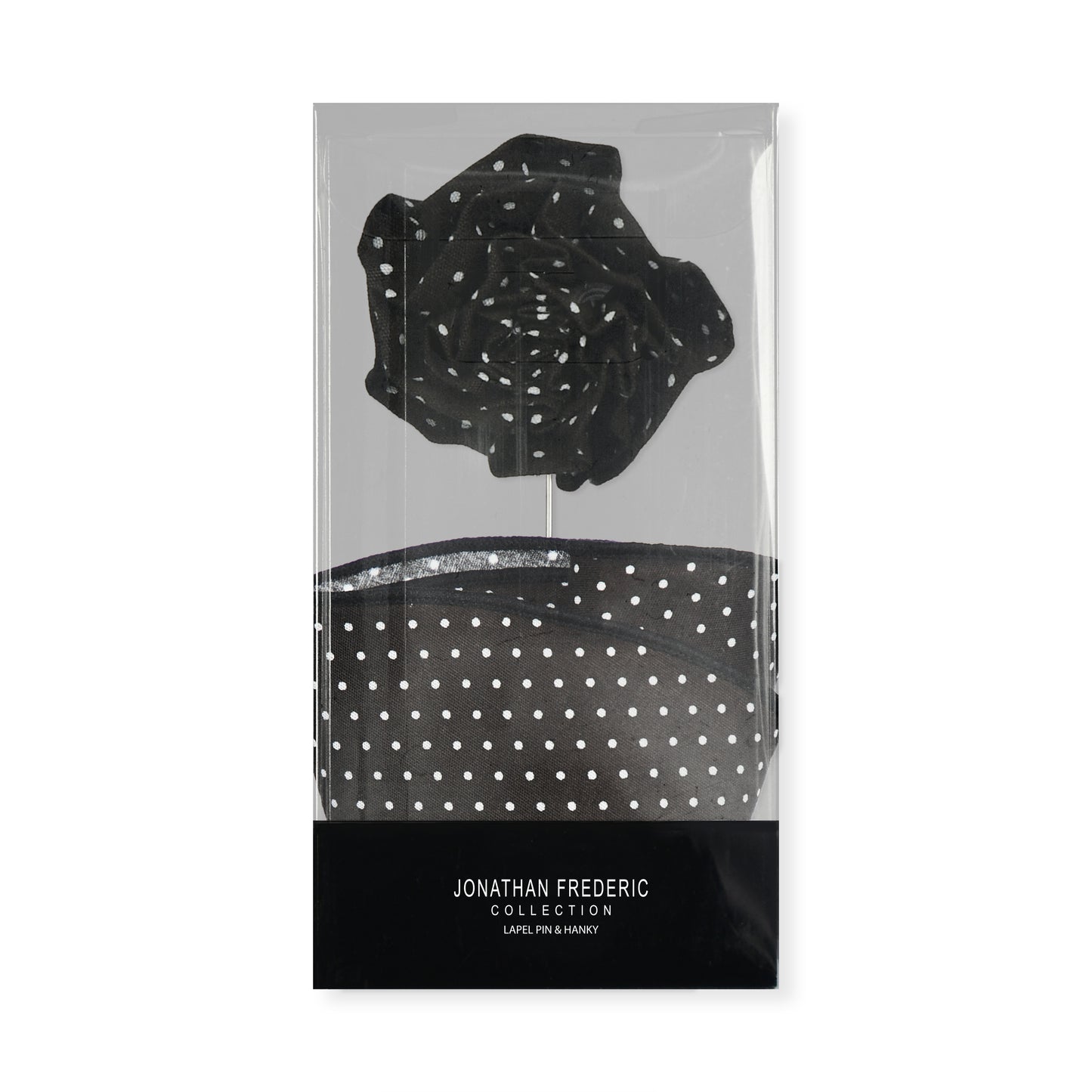 Black Polka Dot Lapel Pin & Hanky Set