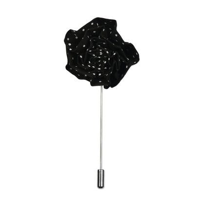 Black Polka Dot Lapel Pin & Hanky Set