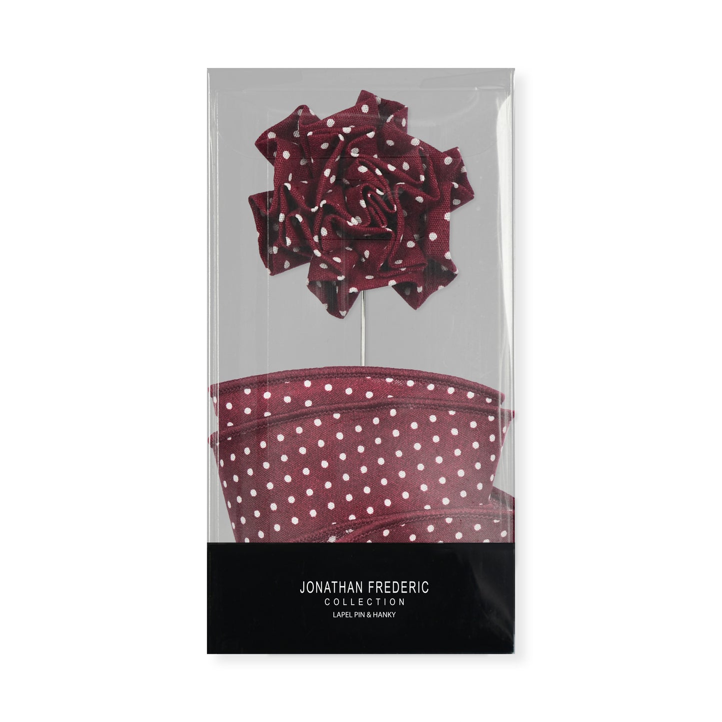 Burgundy Polka Dot Lapel Pin & Hanky Set