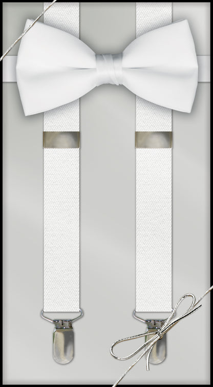 White Clip On Suspender