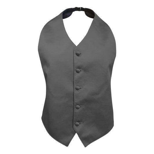 Charcoal Satin Backless Vest