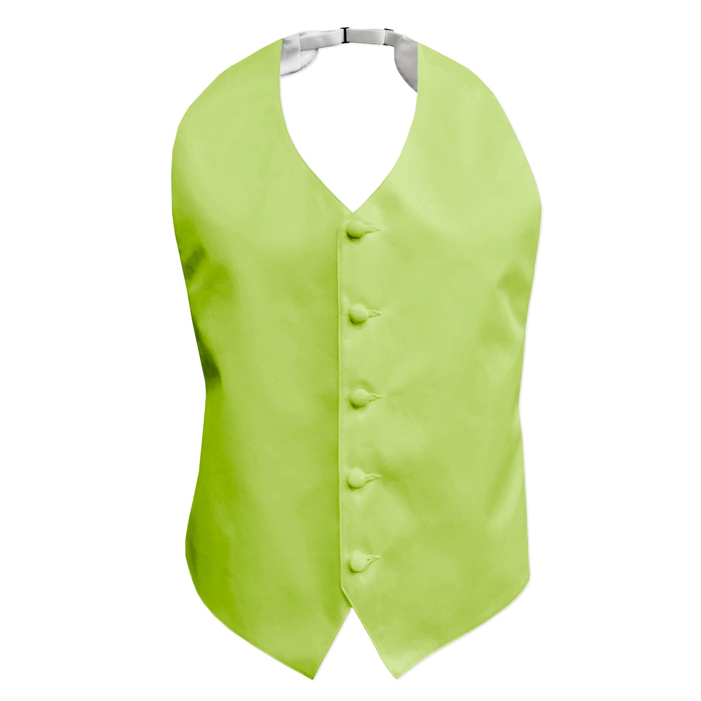 Lime Satin Backless Vest