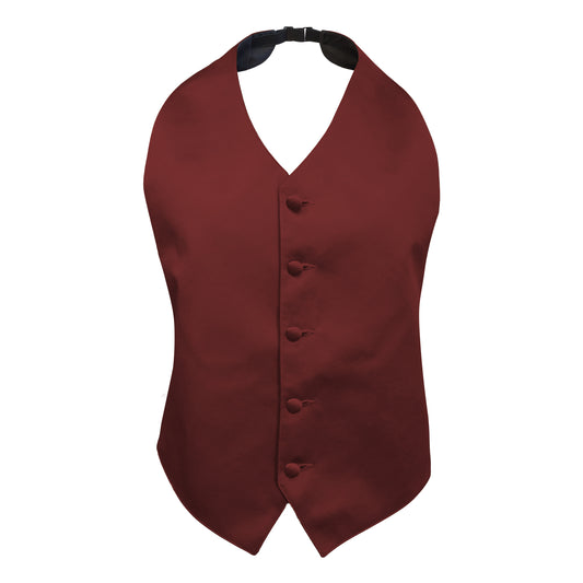 Burgundy Satin Backless Vest