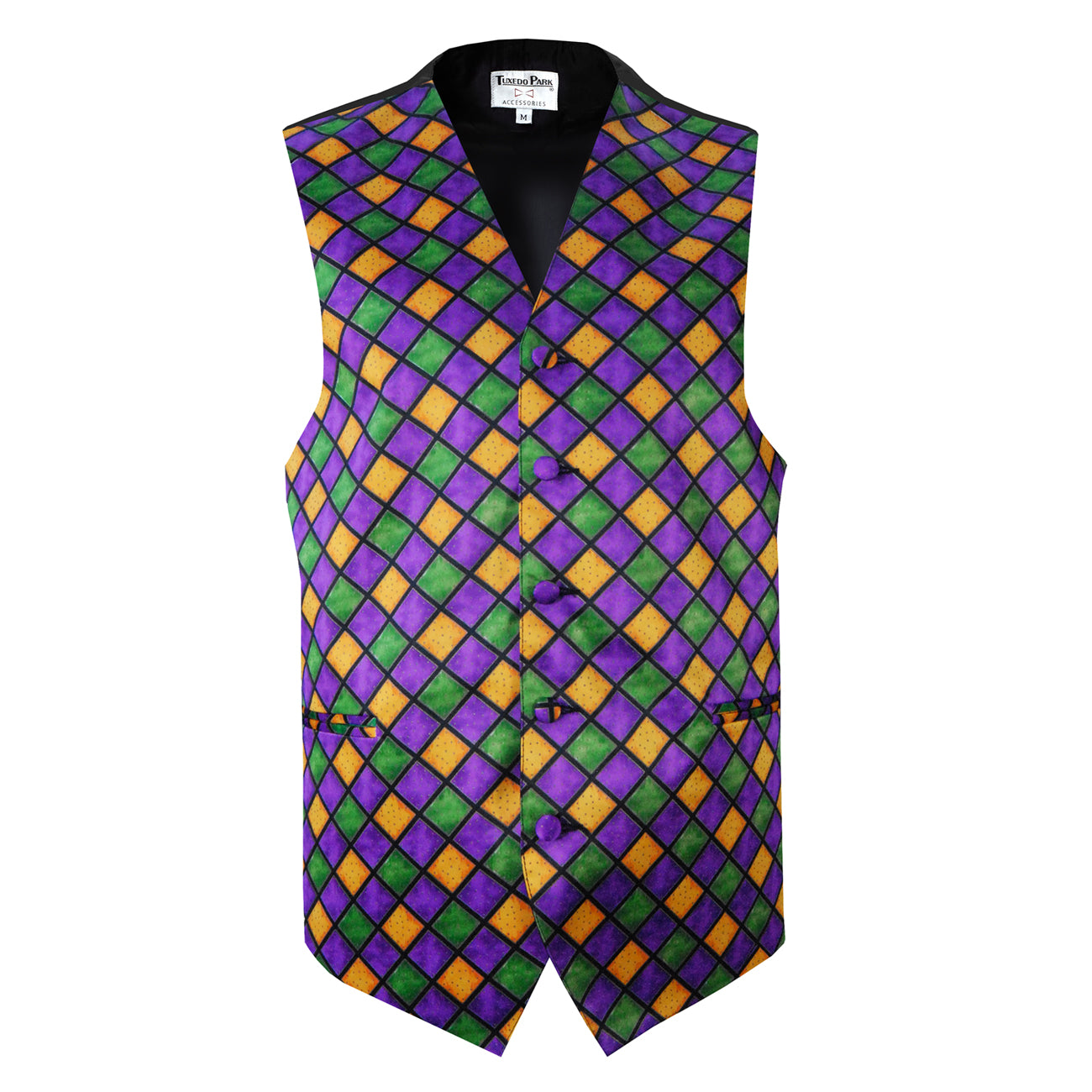 Mardi Gras Satin Full Back Vest