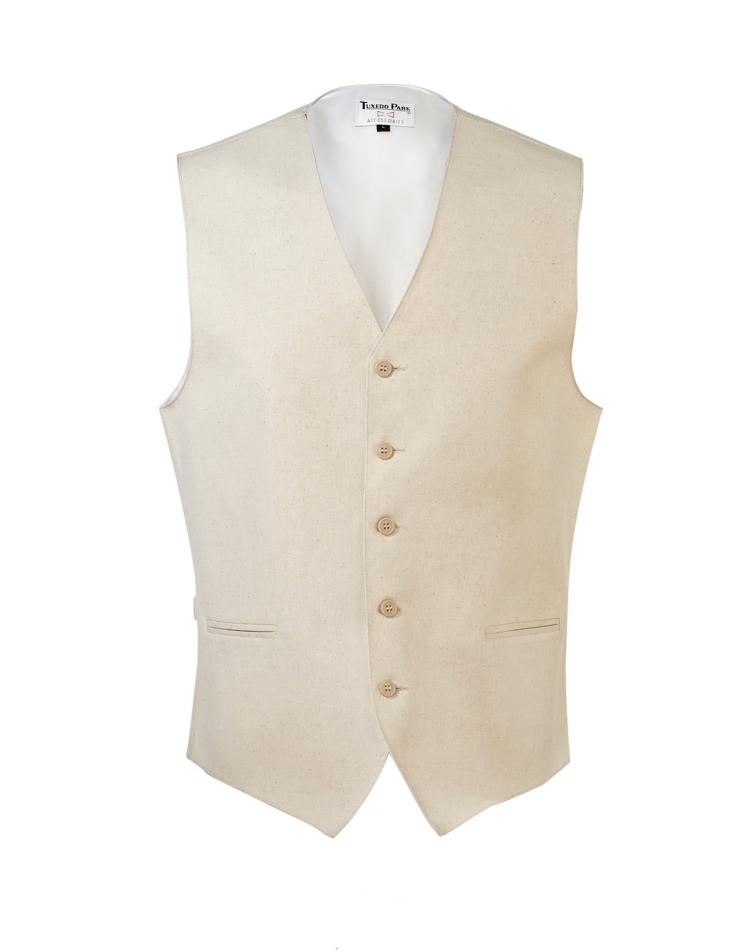 Beige Linen Full Back Vest