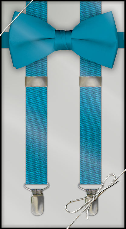 Caribbean Blue Clip On Suspender