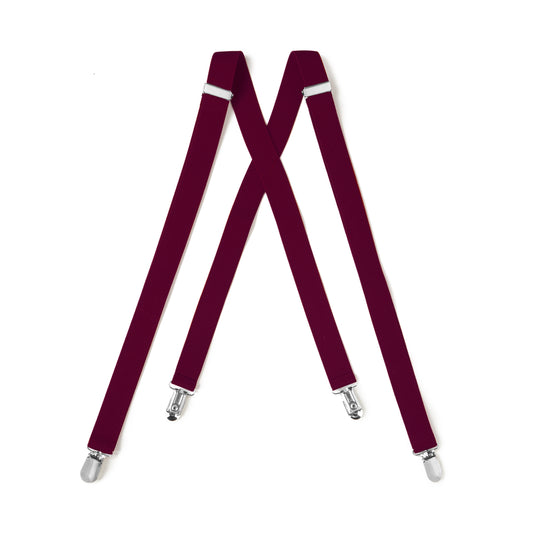 Burgundy Clip On Suspender