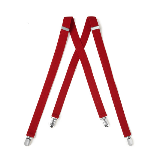 Red Clip On Suspender