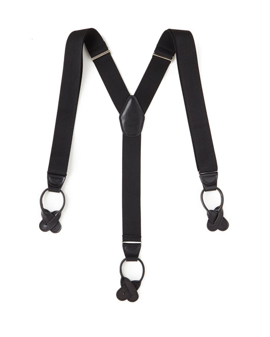 Black Button End Suspender