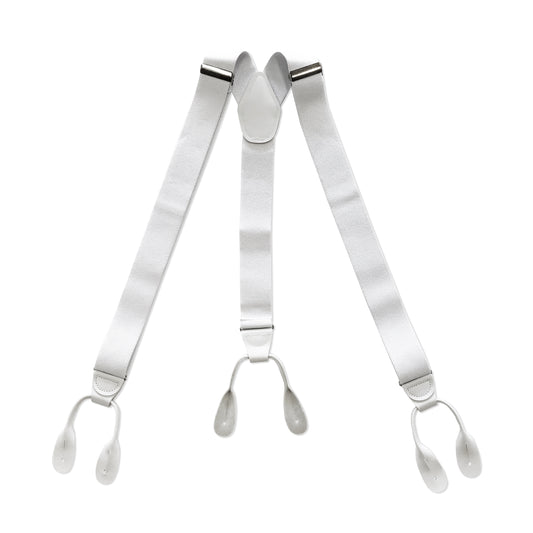 White Button End Suspender