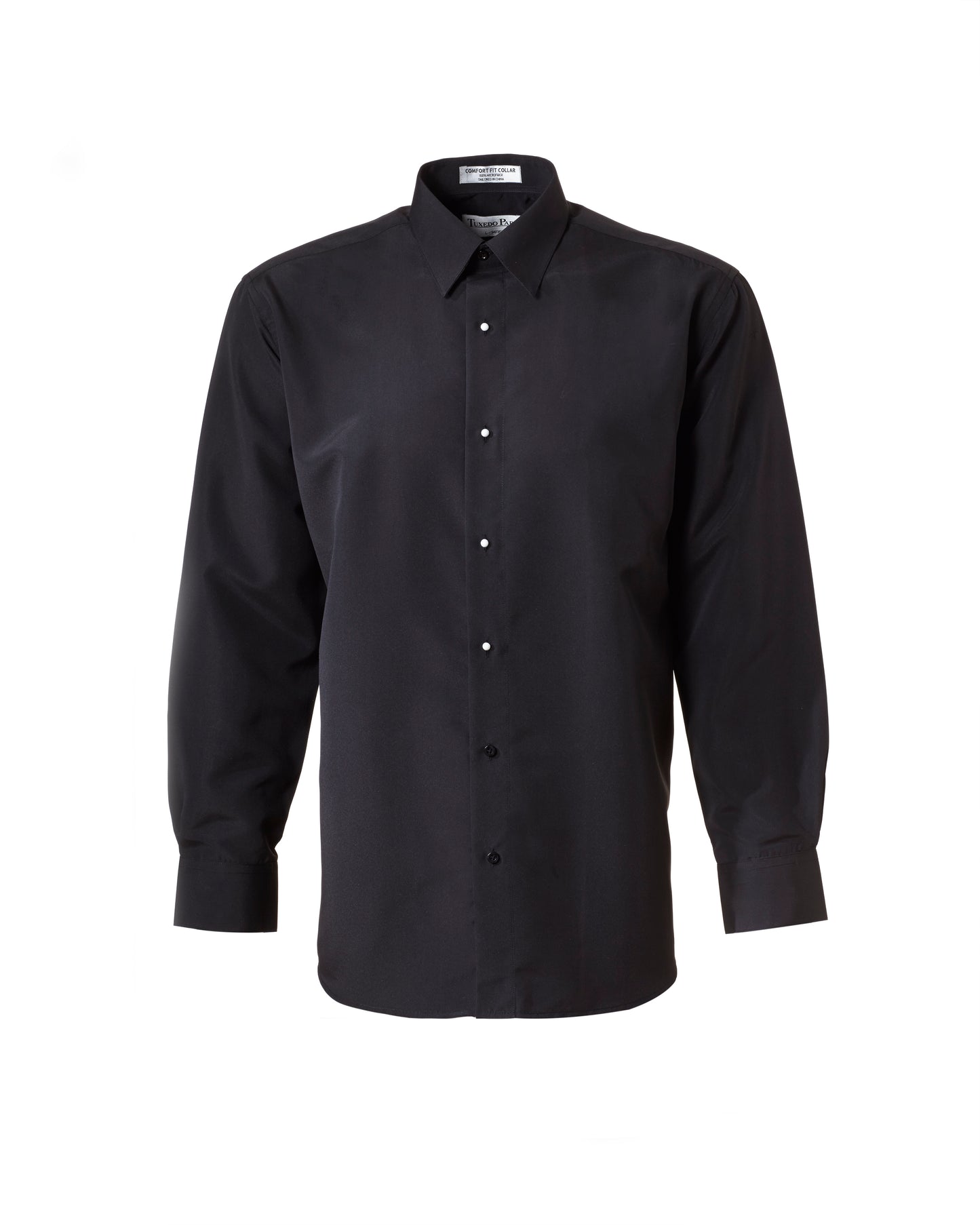 Black Microfiber Tuxedo Shirt for Women